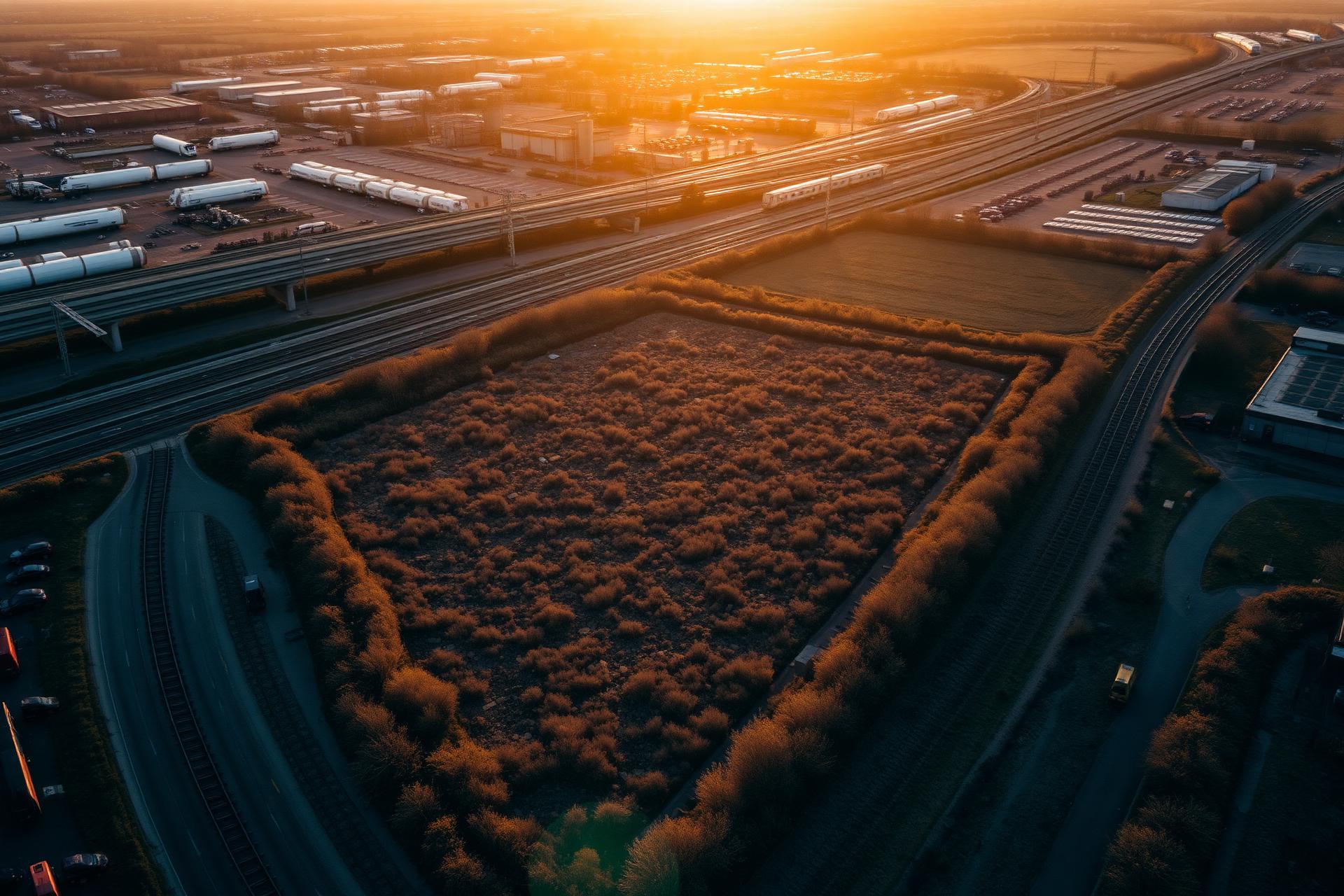 Aerial view of the proposed redevelopment site north of Terminus Drive, Pitsea